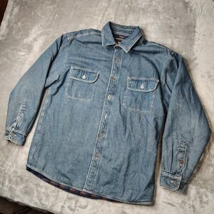 Vintage Levi's‎ Chore Jacket Men's Large Lined Pockets Cotton Blue Denim READ